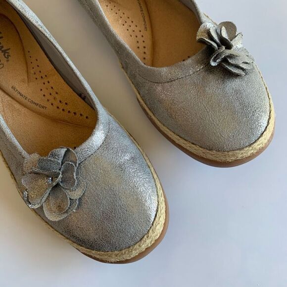 Clark’s Elaina Jade Ballet Flat in Pewter Size 8 - Picture 10 of 12